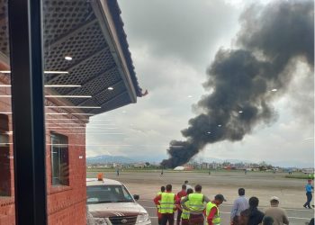 त्रिभुवन विमानस्थलमा सौर्य एयरलाइन्सको जहाज दुर्घटना