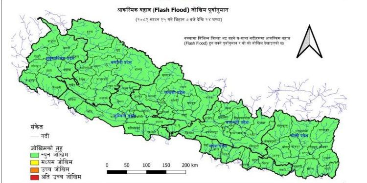 सिन्धुपाल्चोक, काठमाडौंसहित २७ जिल्लाका नदीमा बहाव उल्लेख्य बढ्ने