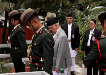 ओलीद्वारा लैनचौर पुगेर शहीदप्रति श्रद्धाञ्जली अर्पण