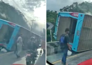 मुग्लिङ–नारायणगढ सडकखण्डको घुमाउनेमा बस दुर्घटना