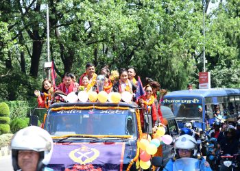 महिला भलिबल खेलाडीलाई भव्य स्वागत(तस्बिरहरु)