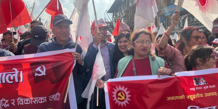 एमालेको जागरणसभा(फोटोफिचर)