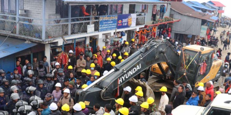 पाथीभरा केबलकार स्टेशन शिलान्यासका क्रममा झडप