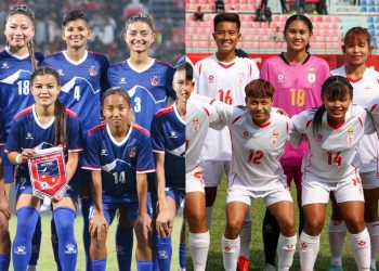 अन्तर्राष्ट्रिय महिला फुटबल च्याम्पियनसिपः नेपाल र म्यानमार खेल्दै