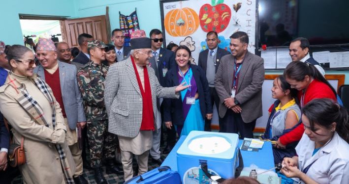 प्रधानमन्त्रीबाट एचपिभी खोप अभियान शुभारम्भ