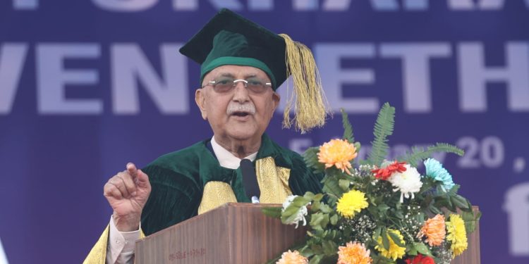 प्राप्त ज्ञानलाई इमानदार भएर देशको हितमा उपयोग गर्न विद्यार्थीसँग प्रधानमन्त्रीको आग्रह