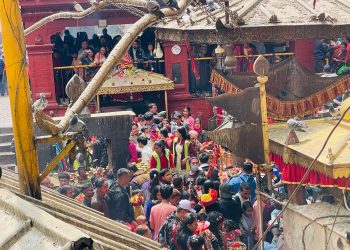 नयाँ वर्षका दिन दक्षिणकाली मन्दिरमा भक्तजन(फोटोफिचर)