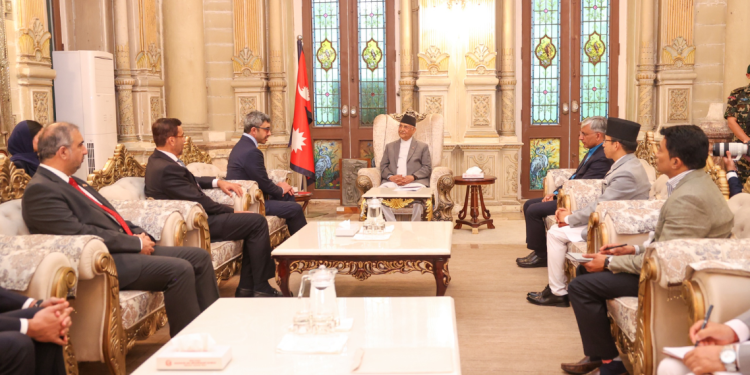 प्रधानमन्त्रीसँग यूएईका उपप्रधानमन्त्रीको शिष्टाचार भेट