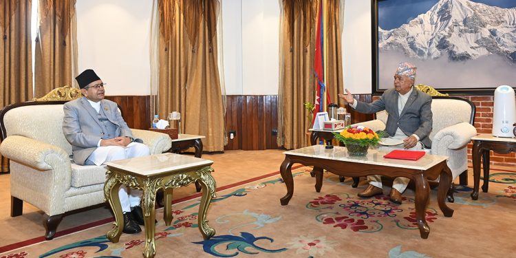 राष्ट्रपति पौडेल र सभामुख घिमिरेबिच भेटवार्ता