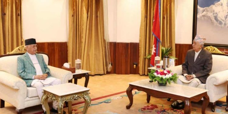 राष्ट्रपति र प्रधानमन्त्रीबीच भेटवार्ता