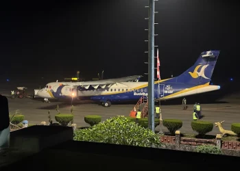 झापाको भद्रपुर विमानस्थलमा बुद्ध एयरको विमान रन–वेबाट चिप्लियो