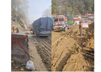 दाउन्ने सडकखण्ड एकतर्फी सञ्चालनमा, जामको मारमा यात्रु