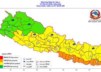 आज पनि काठमाडौंसहित देशका धेरै ठाउँमा वर्षा हुने