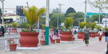 सहरलाई सुन्दर बनाउन सडक किनारामा गमलामा फूल रोप्दै काठमाडौंं महानगर