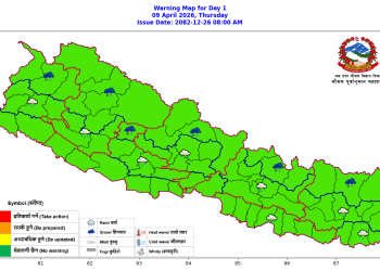 हिजोको झरीपछि आज घमाइलो घाम, तर पूर्वी नेपालमा भने वर्षाको सम्भावना